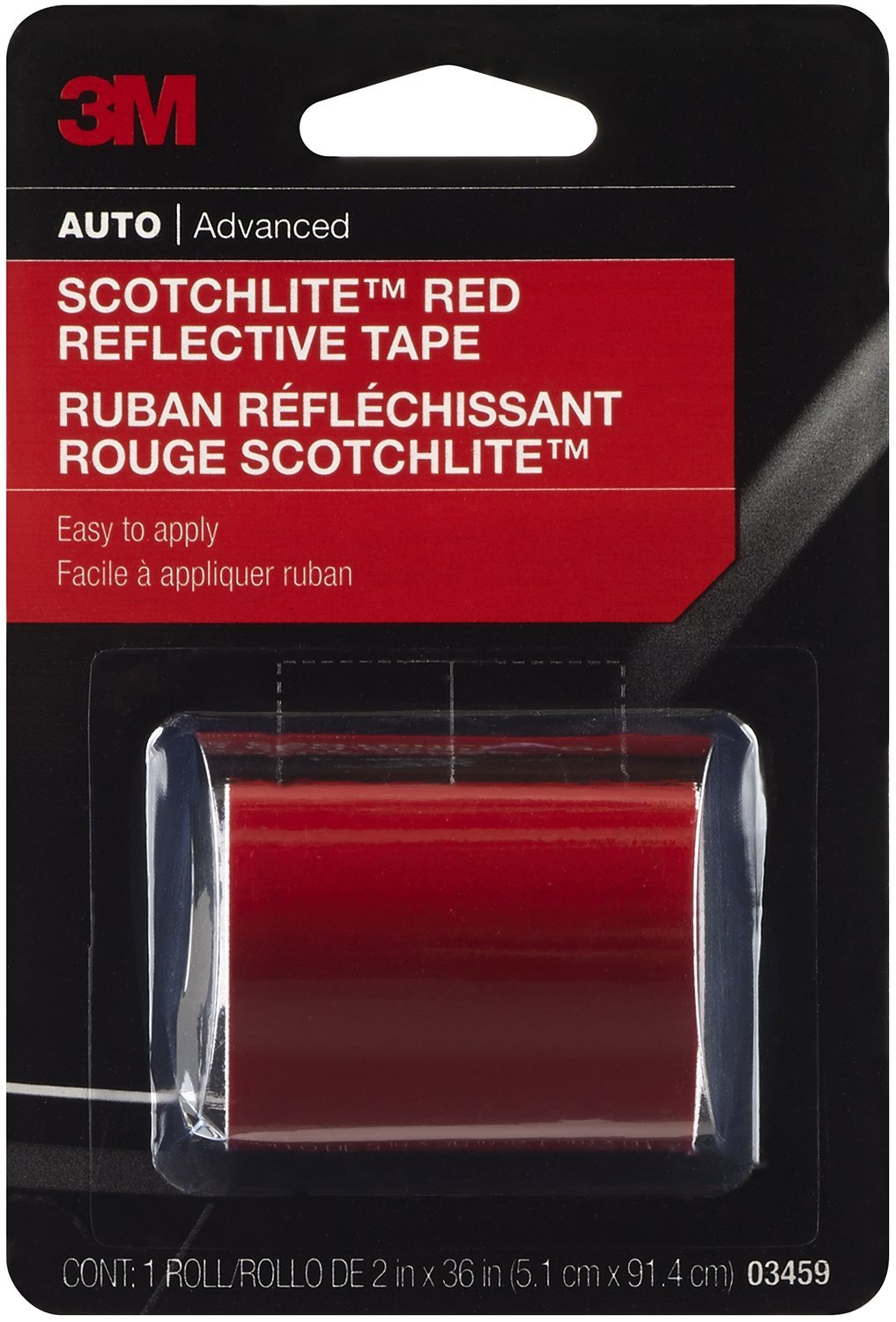 3M Scotchlite Red Reflective Tape, 03459, 2 in x 36 in, 1 Roll 2 in. x 36 in.