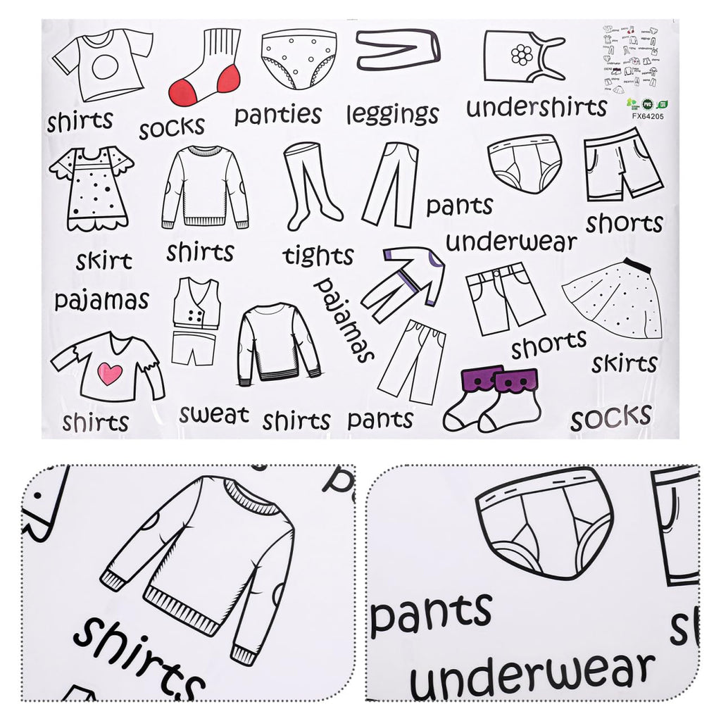 Veemoon Dresser Clothing Labels, Baby Drawer Clothing Sort Labels Removable Clothes Classification Sticker Peel and Stick Clothes Organizer Sticker for Kids Room Wardrobe Closet Drawer (40 × 60cm)
