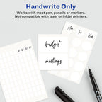 Avery® Multi-Use Removable Labels, 1" x 3", White, Non-Printable, 72 Blank Labels Total (6728) 1 x 3 Inch