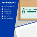 Avery® TrueBlock® Matte White Rectangle Labels, Sure Feed® Technology, 3" x 6", 75 Matte White Labels, Print-to-The-Edge, Laser/Inkjet Printable, Great for Packaging and Product Merchandising 75 labels