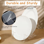 6 Pcs Plate Dinnerware Display Stand, 2-Tier China Platters Holder, Acrylic Plate Stands for Display Clear Kitchen Cabinet Organizer