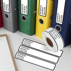 Set of 200 DLUGOPIS medical record labels with adhesive binder spine stickers for patient charts and medical storage bins.