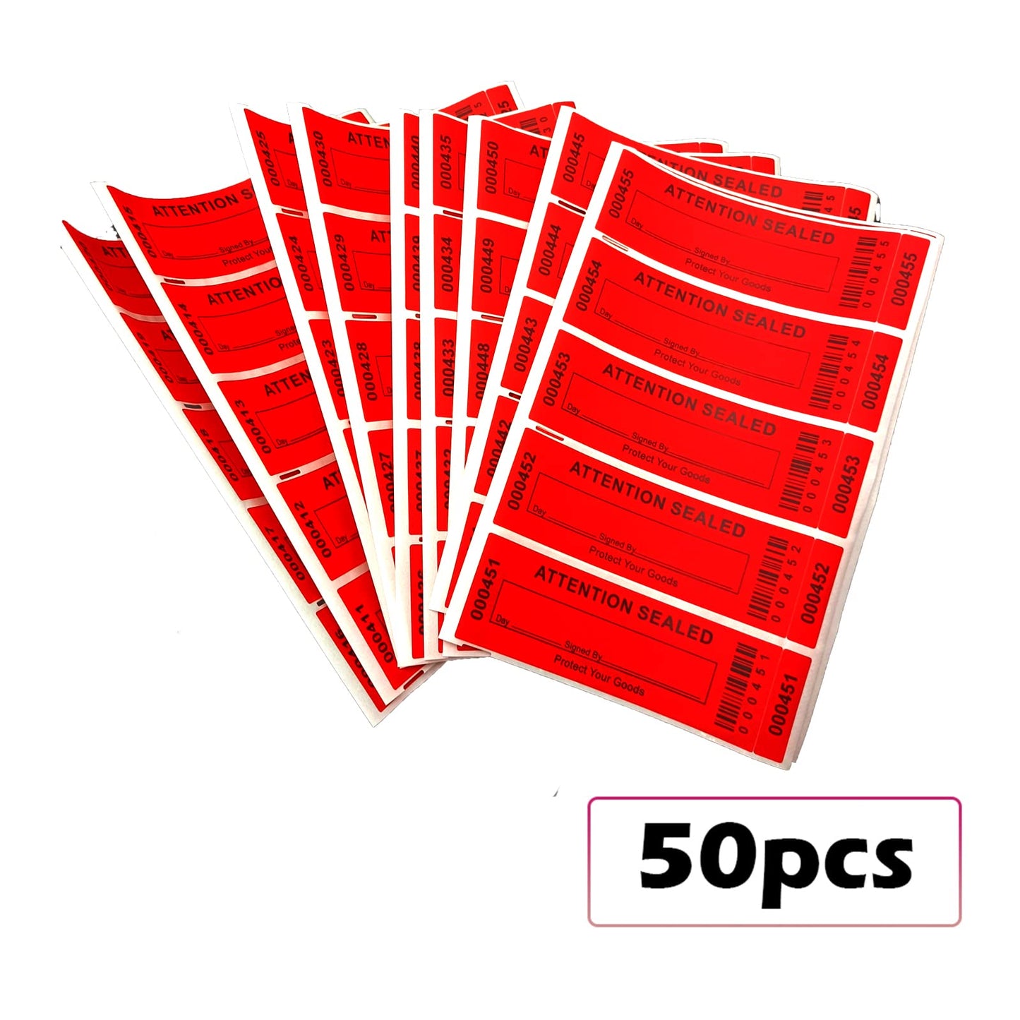 Security Warranty Void Stickers 100% Total Transfer Tamper Evident Labels Triple Serial Numbers Seal Sticker Large 35x120 mm(50PCS,red) Red3