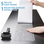 Butizone Stair Treads Non Slip 6" x 30", 5-Pack Pre-Cut Clear Anti Slip Strips for Wooden Steps Indoor, Transparent and Waterproof Grip Tape, Safety for Elderly, Children, and Dogs 6" X 30"