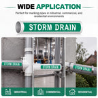 50 Pack Storm Drain Water Pipe Labels, Self Adhesive