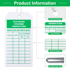 100 PCS Eye Wash Station Inspection Tags Bulk with Wire Ties