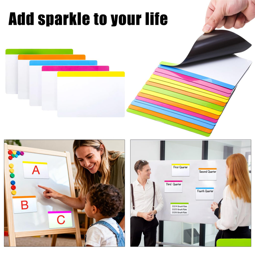 Magnetic Dry Erase Labels,15-Pack 4"x6" Color-15 Pack Rectangle-4"×6"