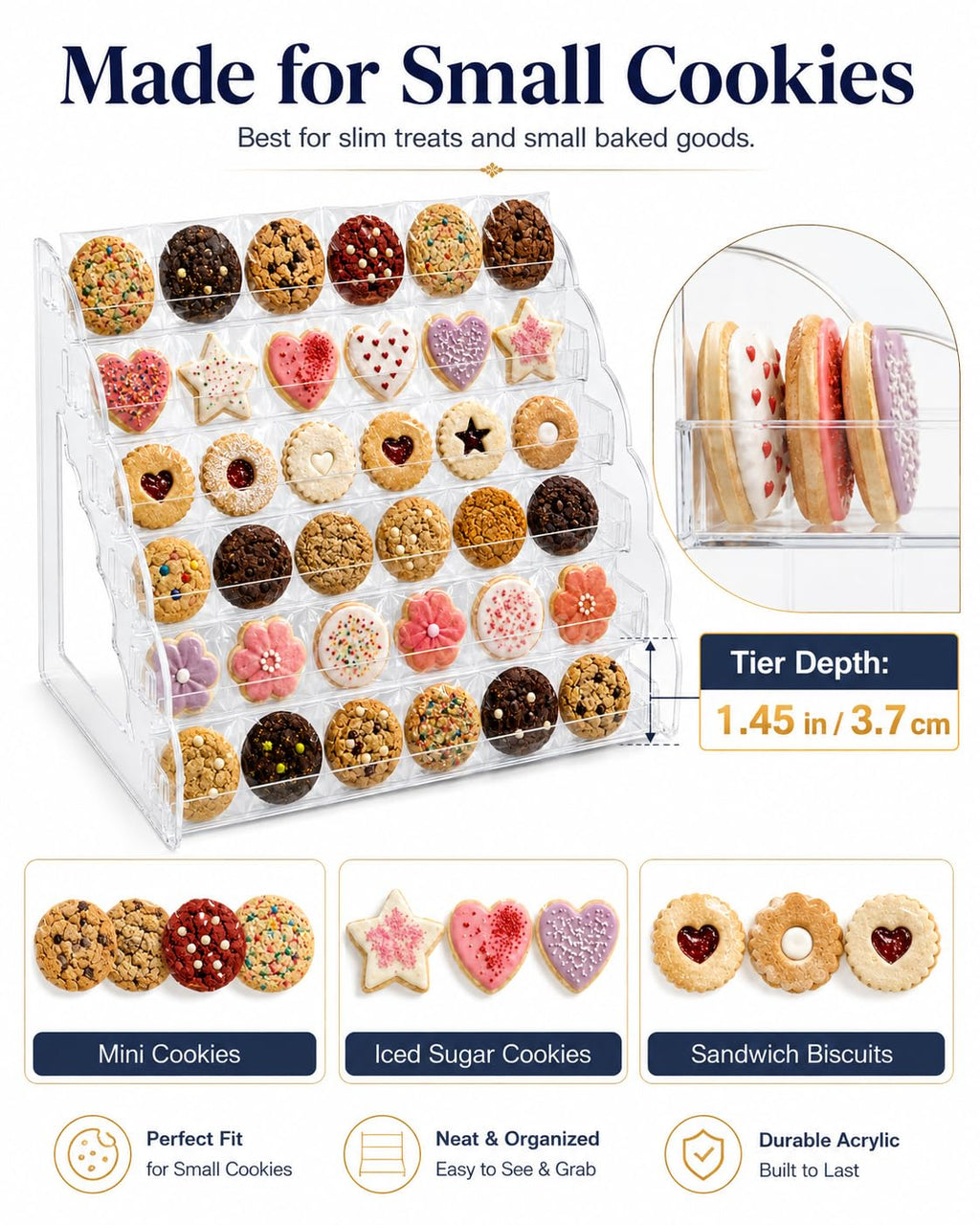 Acrylic Cookie Display Stand, 6 Tier Tiered Display Holder for Vendors 1