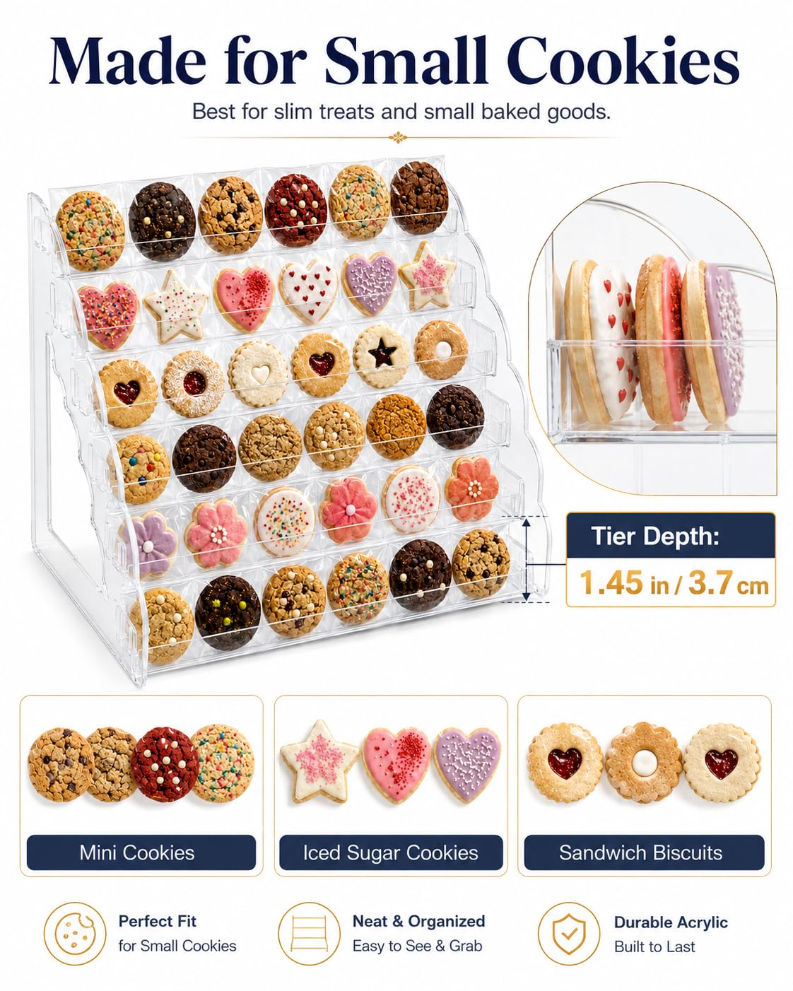 Acrylic Cookie Display Stand, 6 Tier Tiered Display Holder for Vendors 1