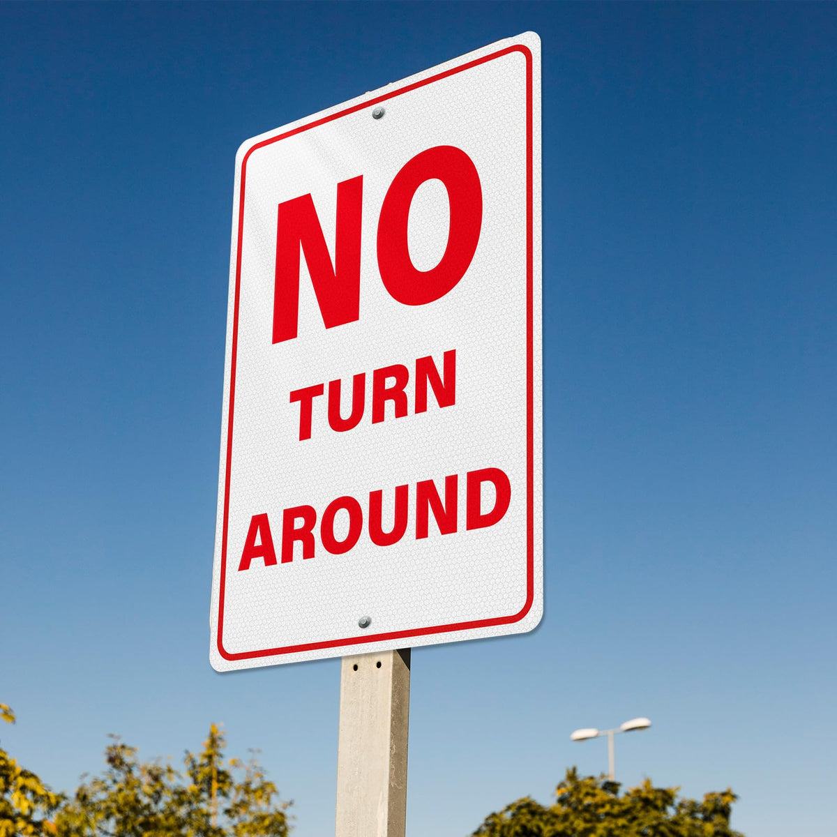 No Turn Around Sign 18 × 12 Inches for Driveway, Roadway, Dead End