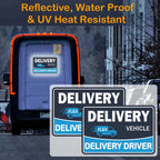 4 Pack Heavy Duty Flex Delivery Driver Car Magnets, Reflective Caution Frequent Stops Magnetic Signs, Flex Driver Accessories Decal Bumper Stickers KS_DeliveryManget_Blue