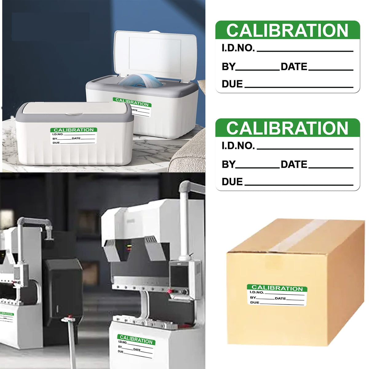 Self laminating calibration labels by wootile, 1x2 inch write-on stickers with spiral cover for NIST calibration and quality control.