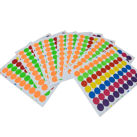 Tag-A-Room 1 Inch Color Coding Labels Circle Dot Stickers, 7 Bright Colors, 8 1/2" x 11" Sheet (567 Pack) 567 Pack