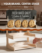 HOTCAN Cookie Display with Acrylic Front & Wooden Cookie Display