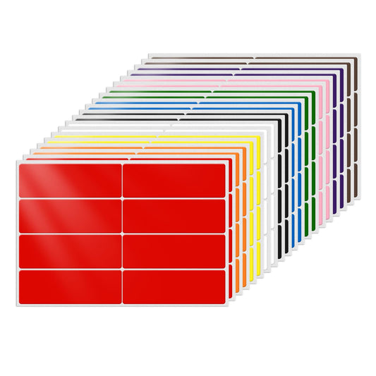 10 Colors Labels 3 × 1 Inch Vinyl Rectangle Assorted Removable Color Coding Stickers Self-Adhesive Waterproof Colored Name Tags for Home Office Inventory 160 PCS Multicolor