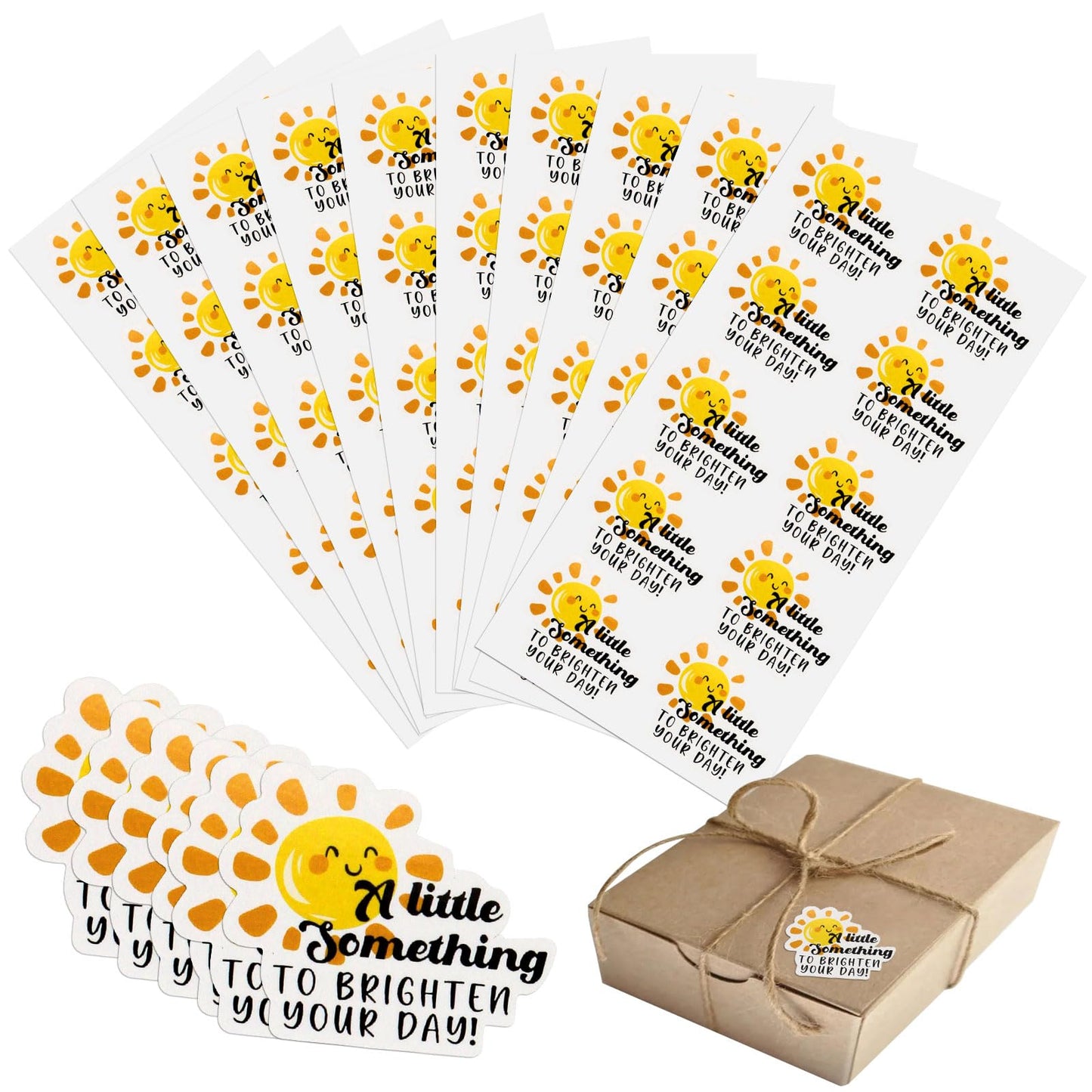 Cute Small Business Stickers - 100 PCS A Little Something to Brighten Your Day Thank You Packaging for Shops