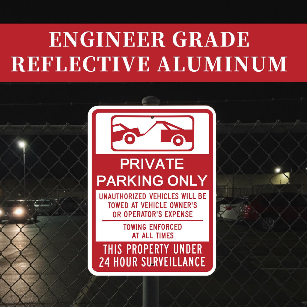 Zonon 1 Pack Private Parking Only Sign, 18" x 24"