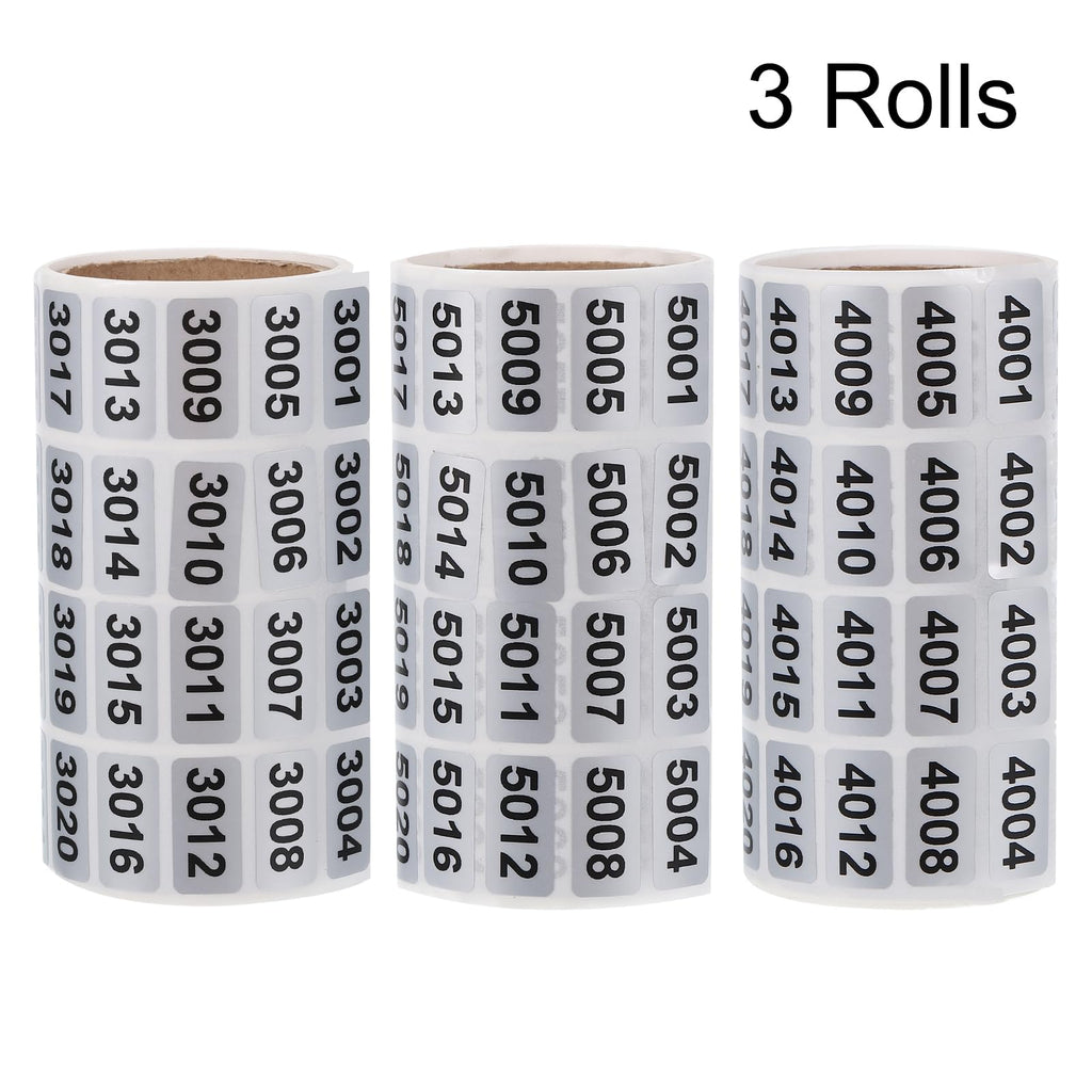 MECCANIXITY Consecutive Number Stickers 3001-4000 4001-5000 5001-6000
