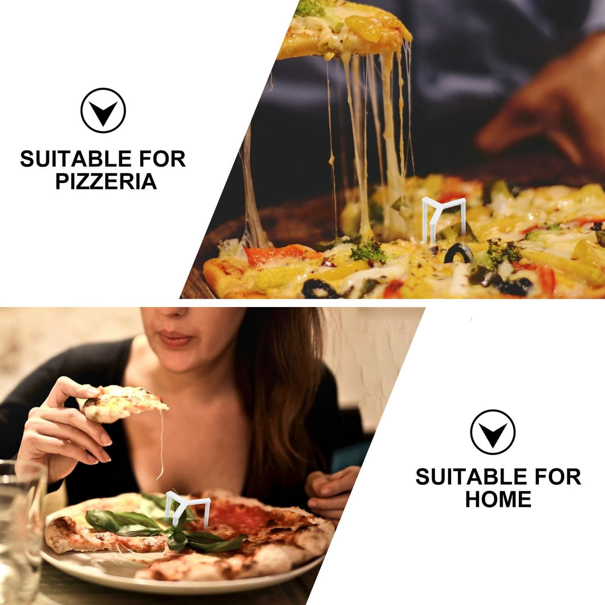 DOITOOL Pizza Saver Stand Pizza Packing Tripod Stack Fixing Rack Box Holder Stand to Prevent Cheese Adhesion and Crushed Toppings 1.37 X 1.37 X 1.49 in for Home Restaurant Pizzeria Food Service