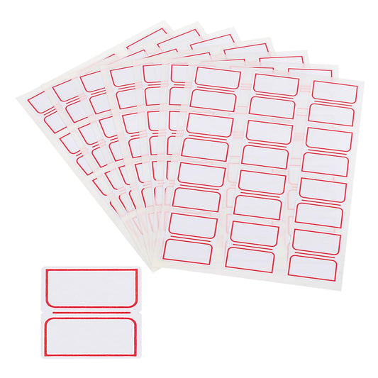 M&G 600 Pcs Name Tag Stickers, Name Labels Stickers Waterproof Adhesive Labels Blank for Stuff-Daycare Supplies Bottle Clothes Fabric Folder Office Camp, 24x27mm, Red White
