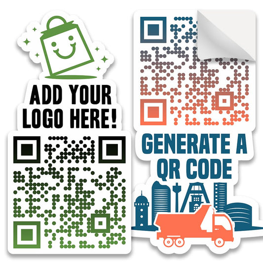 VulgrCo Custom QR Code Logo Stickers - Glossy Waterproof Vinyl Decal Labels for Packaging, Advertising, Decoration, Party, and More! Personalize Your Own Customized Brand QR Sticker (Vertical) Vertical