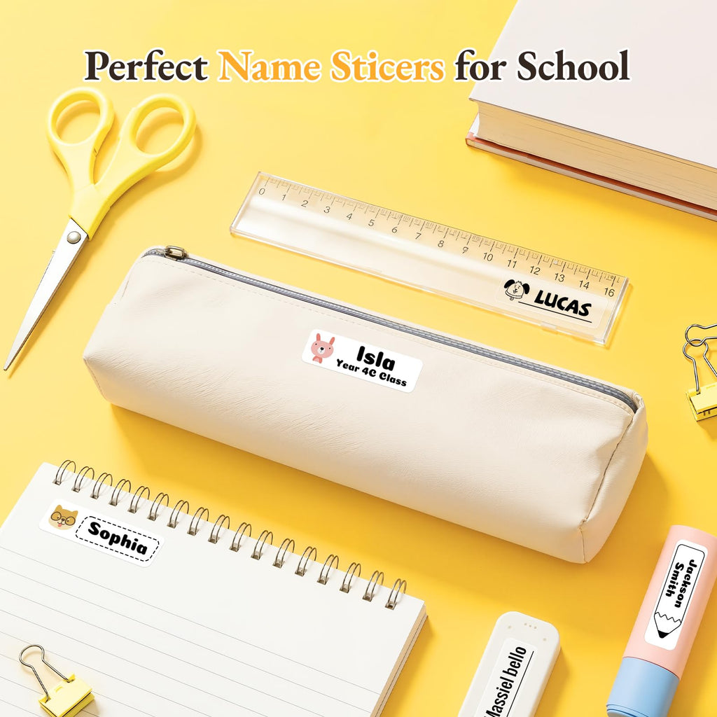 NIIMBOT 3 Roll Set Labels for D110/D11/D101 Label Maker, (0.59" X 1.97" White/ 0.55" X 1.58" Clear/ 0.47" X 1.57" Zoo), Waterproof Thermal Label Tape for Home Office School Organization Mix A