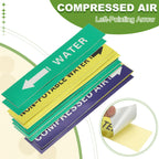PATIKIL 36 Pcs Pipe Label Stickers with Arrows 1-3/5" x 8" HOT WATER Right-Pointing Arrow White on Green Background