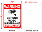 Video Surveillance Sign, No Trespassing Sign, Metal Reflective Warning Sign, 4 Pack, 14x10 Inches .040 Aluminum, Indoor or Outdoor Use for Home Business CCTV Security Camera,UV Protected & Waterproof Red (4-Pack) - 14"x10"