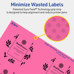 Avery® Printable Hexagon Labels, Sure Feed® Technology, 2-1/2" x 2-57/64", Bright Pink Labels, Print-to-The-Edge, Laser/Inkjet Printable, 120 Total, Great for Cosmetics and Jars 120 labels