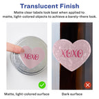 Avery Matte Clear Heart Labels, Sure Feed Technology, 2-9/32" x 1-27/32", 120 Matte Clear Labels, Print-to-The-Edge, Laser/Inkjet Printable 120 labels
