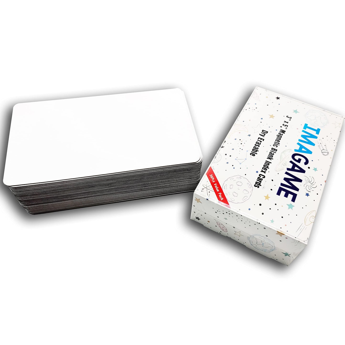 Dry Erase Magnets, Blank Magnetic Dry Erase Labels, 36-Pack, Erasable Magnets for Whiteboard, Multipurpose White Magnetic Labels to Write On for Classroom, Home, Education, Office, 3" x 5" 3" x 5" Blank