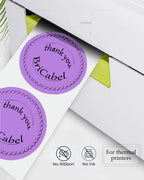 4 Inch Large Purple Circle Thermal Labels, 300 Labels/Roll,Self-Adhesive Round Inventory Stickers, Multi-Purpose Round Roll Thermal Printing Stickers for Business and Domestic Use 4 inch