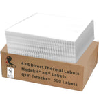HUOJI 4x6 Thermal Labels, Perforated, 500/Stack, Commercial Grade 1 Stack | 500 Labels