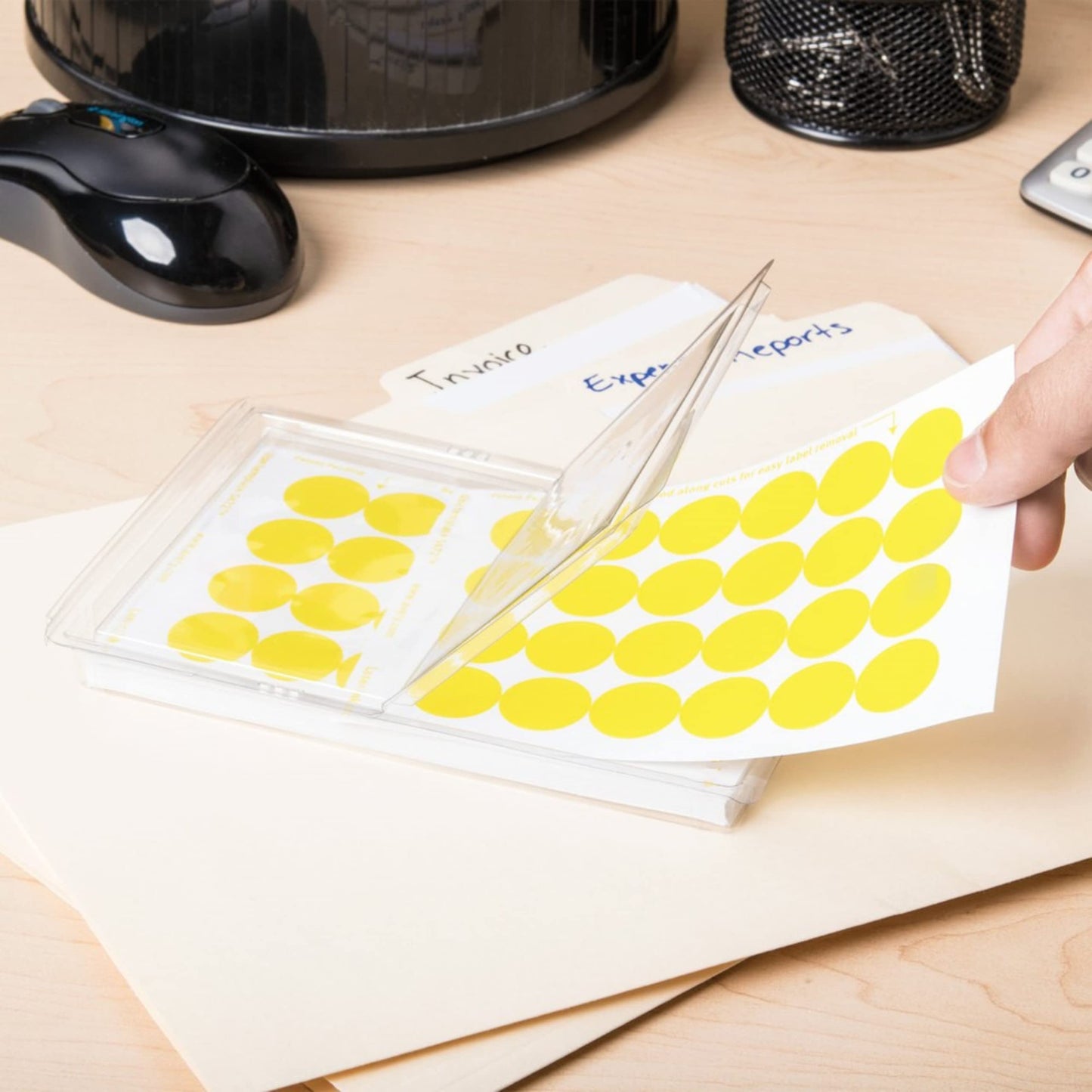 1InTheOffice Round Yellow Sticker, Dot Yellow Sticker Label Yellow, Bright Yellow Sticker 3/4, 1008 Pieces, 2 Pack
