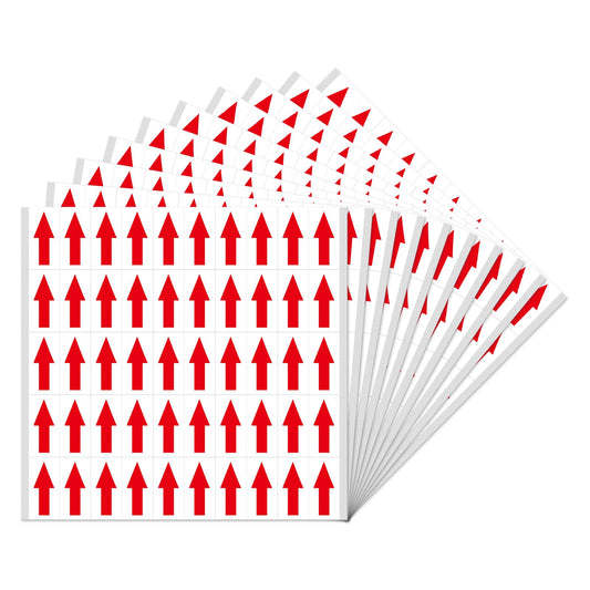 Red Small Arrow Stickers 1.6 Inch Sticker - Removable Waterproof Self-Adhesive Labels for Marking 500 PCS 1.6 x 0.8 Inch