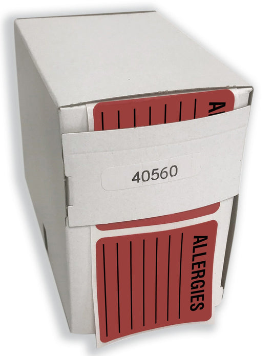 Tabbies Allergy Warning Labels, Allergies, 2 X 2, Fluorescent Red, 500/roll ALLERGIES (500)