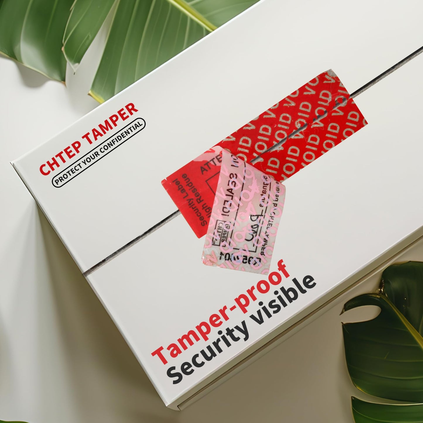 ChtepTamper 100 Pieces Total Transfer Tamper-Evident Stickers Security Labels Great for Goods Shipping,Exchange of Agency Files, Privacy Protection or More(Serial Number 0.8 * 2.4inches Red) 0.8 * 2.4inch
