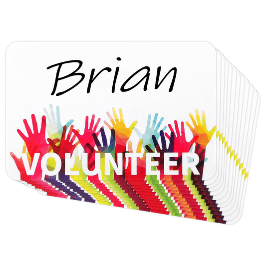 Volunteer Name Tags - 200 Colorful 2x3in Self-Adhesive Labels for School & Charity Events 200 Pcs Colorful