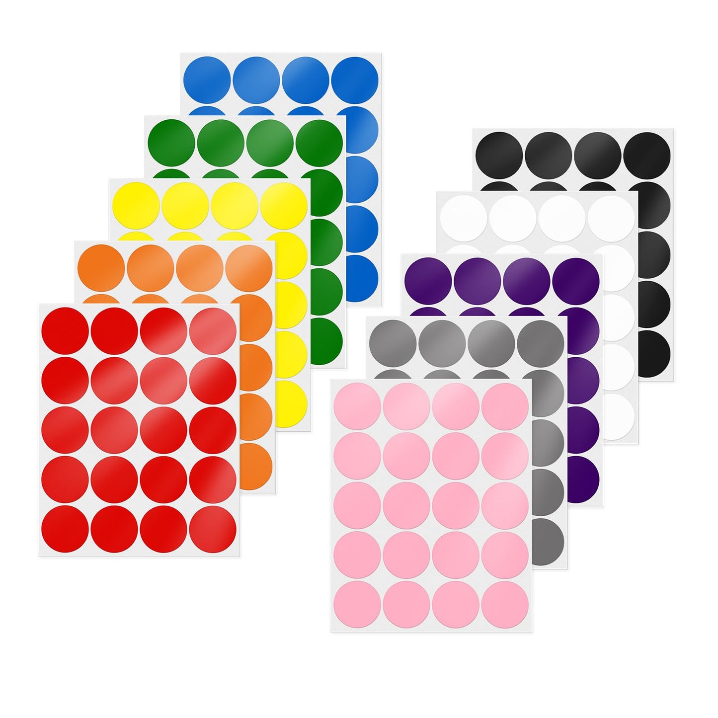 10 Colors Dot Stickers 2 Inches Vinyl Self-Adhesive Waterproof Colored Circle Labels Removable Color Coding Decals Round Tag for Office Inventory 200 PCS Multicolor