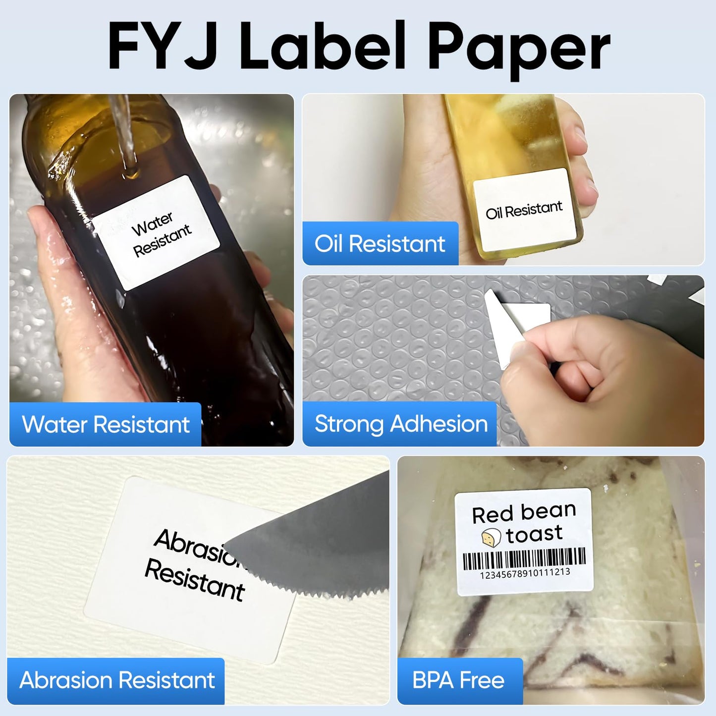 FYJ Thermal Printer Labels,1.57'' x 1.18'' (40x30mm) Thermal Sticker Label,Waterproof,Multi-Purpose Label Tape,3 Roll of 300 Self-Adhesive Thermal Paper