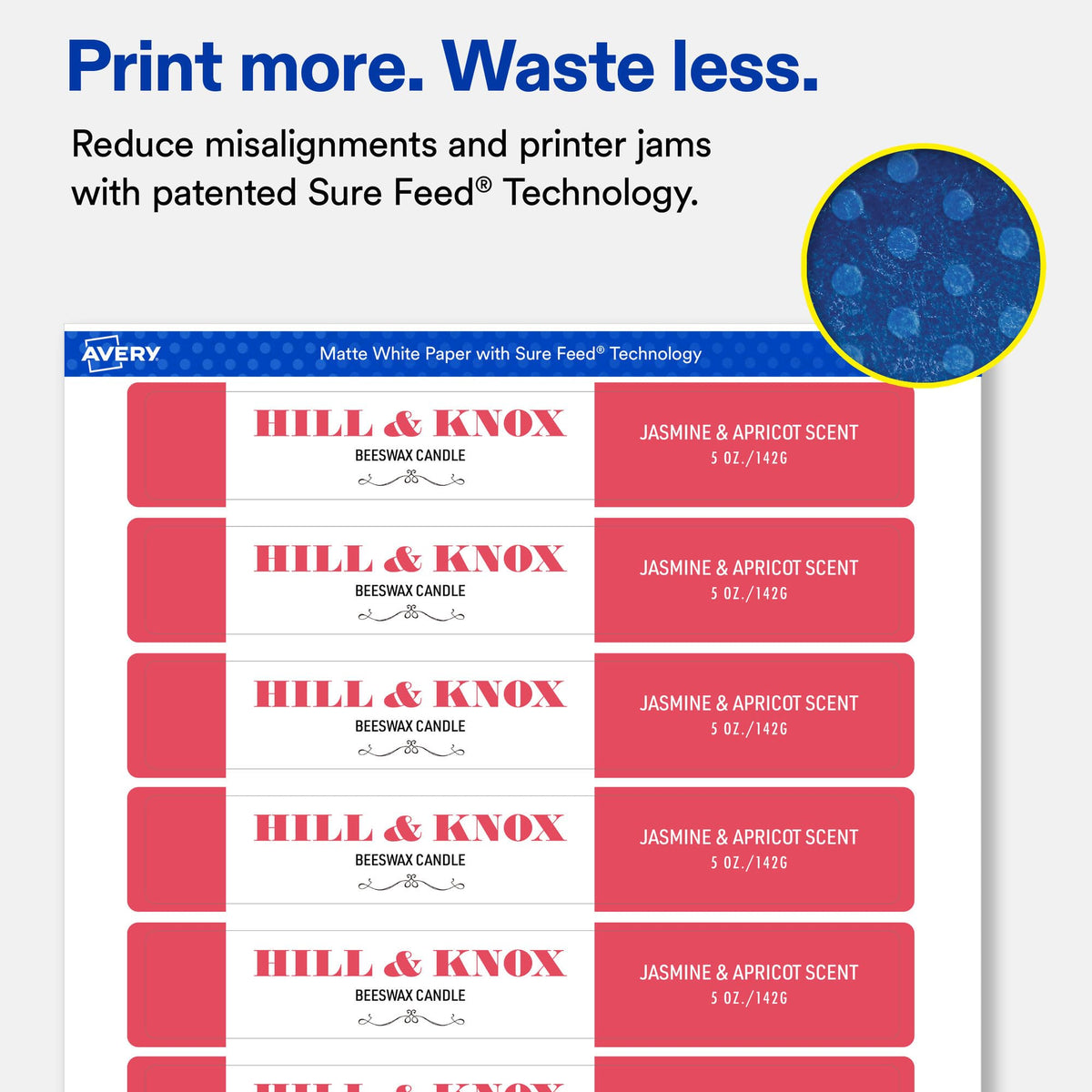 Avery® Matte White Rectangle Labels, 1" x 7", 200 Total 200 labels