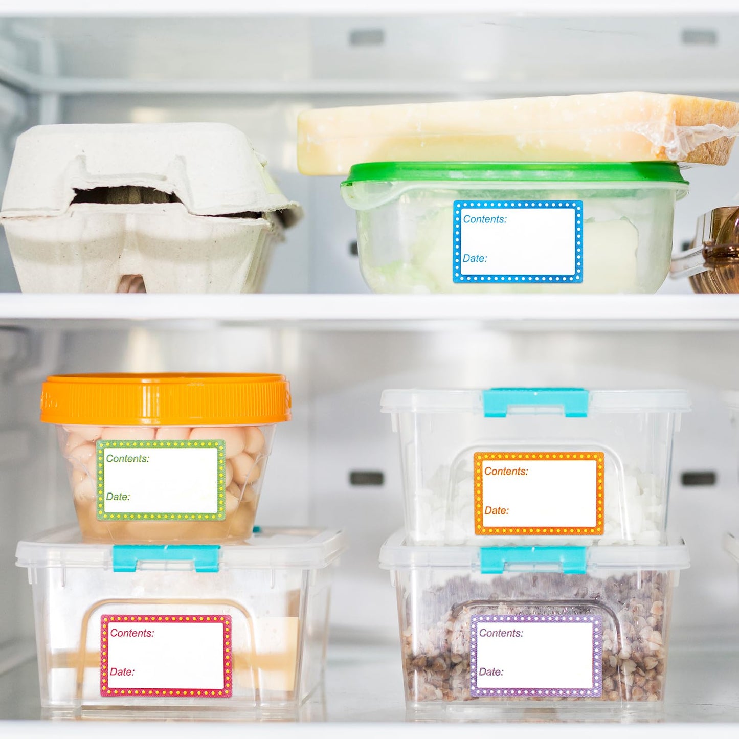 1000 PCS Removable Freezer Labels, Food Date Labels Freezer Labels, Jam and Jelly Jar Blank Labels, Waterproof Oil Resistant Canning Labels Multicolor Easy-to-distinguish Freezer Paper Labels 2