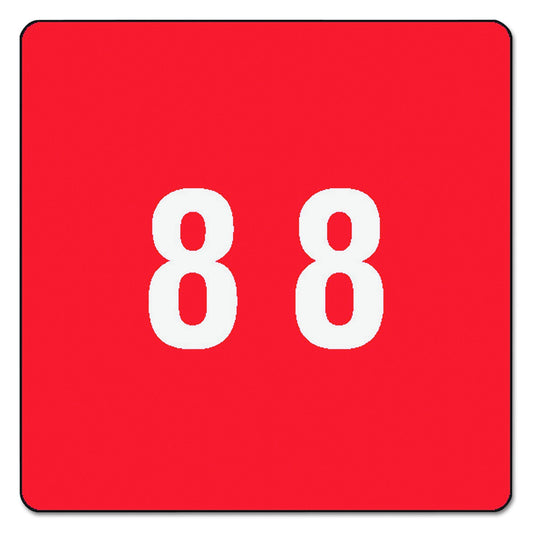 Smead DCC Color-Coded Numeric Label, 8, Label Roll, Red, 250 Labels per Roll (67428)