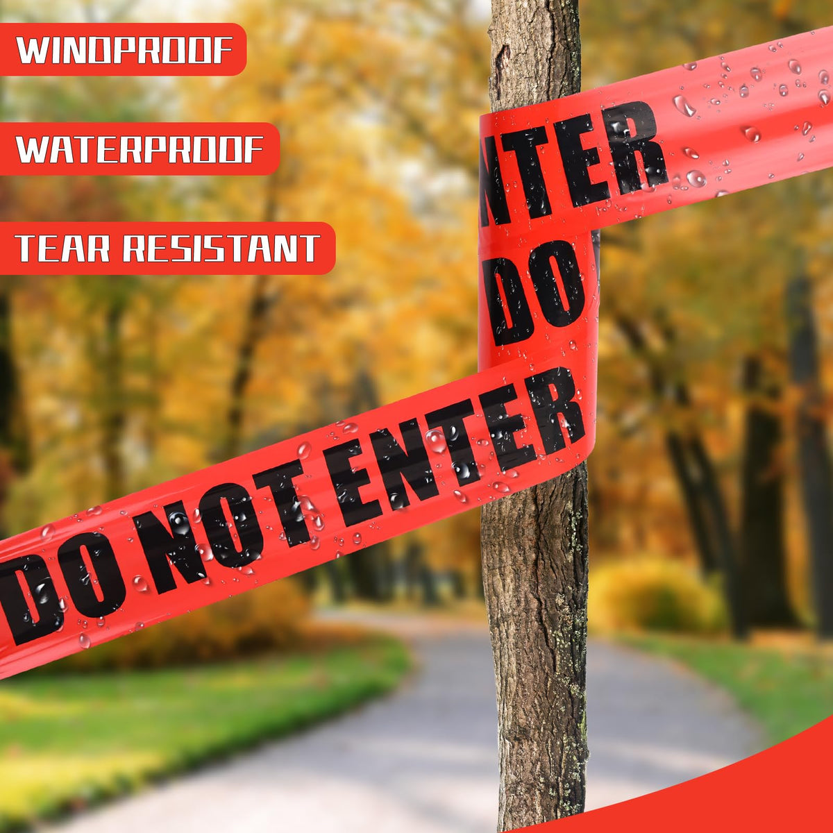 Oleitodh Red Do Not Enter Tape 4 Pack 3 inch X 1000 feet, Barricade Tape Bulk Bright Red with a Bold Black Print for High Visibility, Tear Resistant Design 3inch x 1000 ft Red-Danger