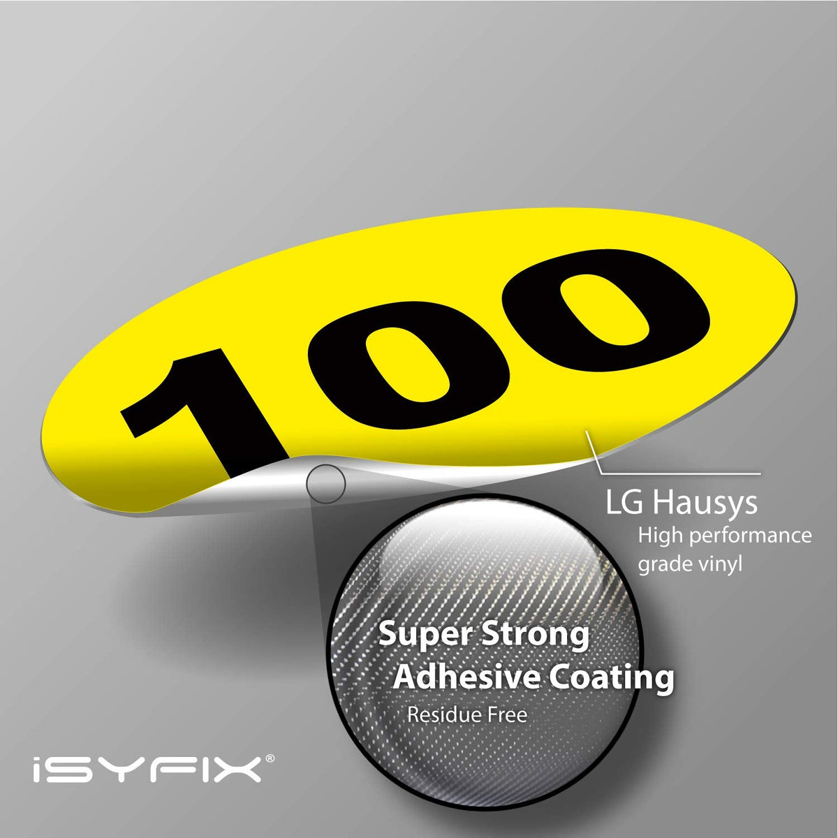iSYFIX Yellow Consecutive Number Stickers, 1 to 100, 3 Inch, 1 Set 3-inch