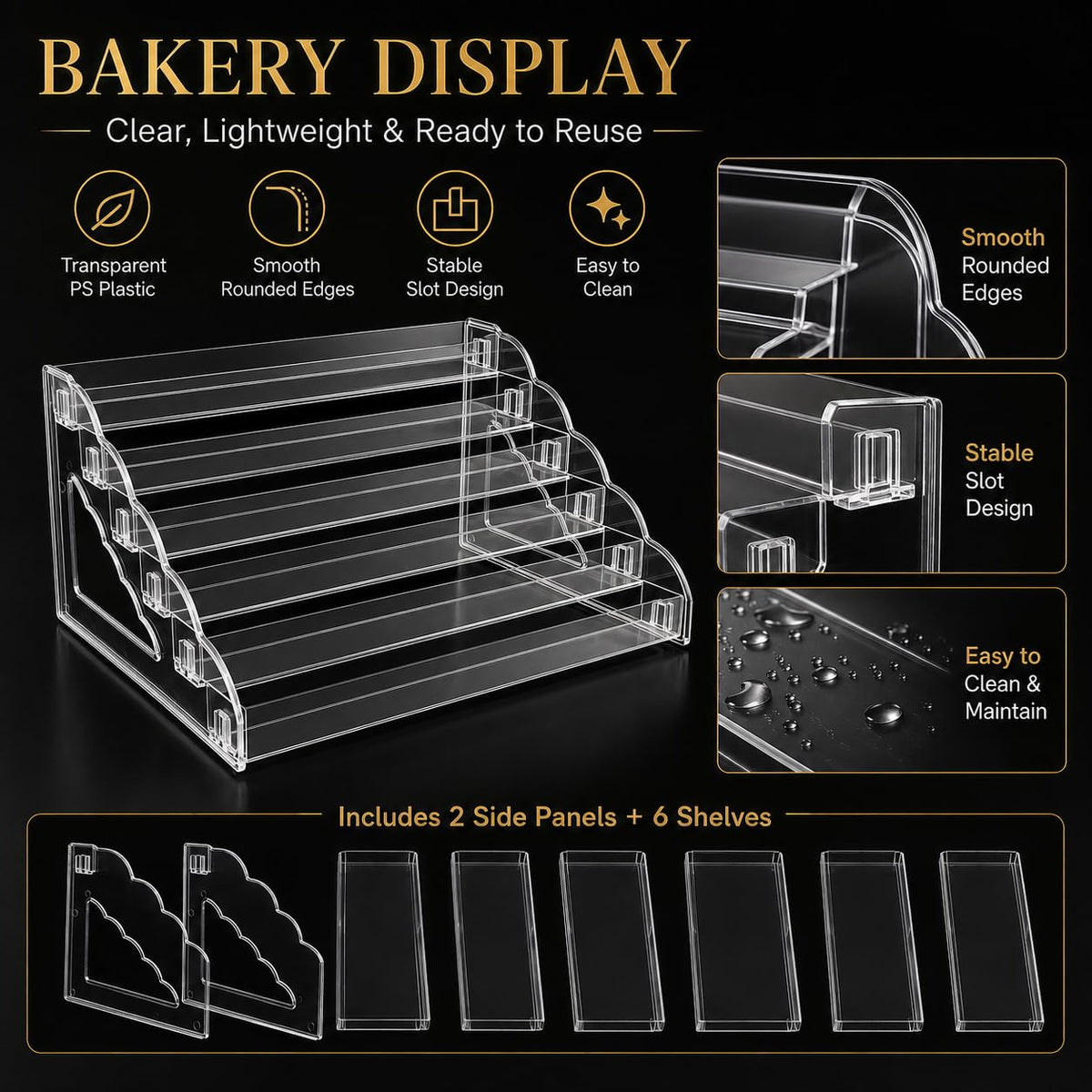 Acrylic Cookie Display Stand, 6 Tier Tiered Display Holder for Vendors 1
