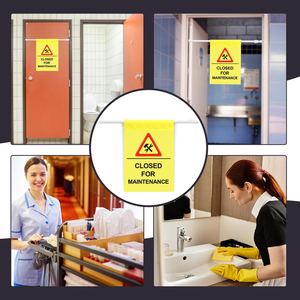 Fanfanwin 4 Pcs Restroom Closed for Maintenance Sign Hanging Safety Sign