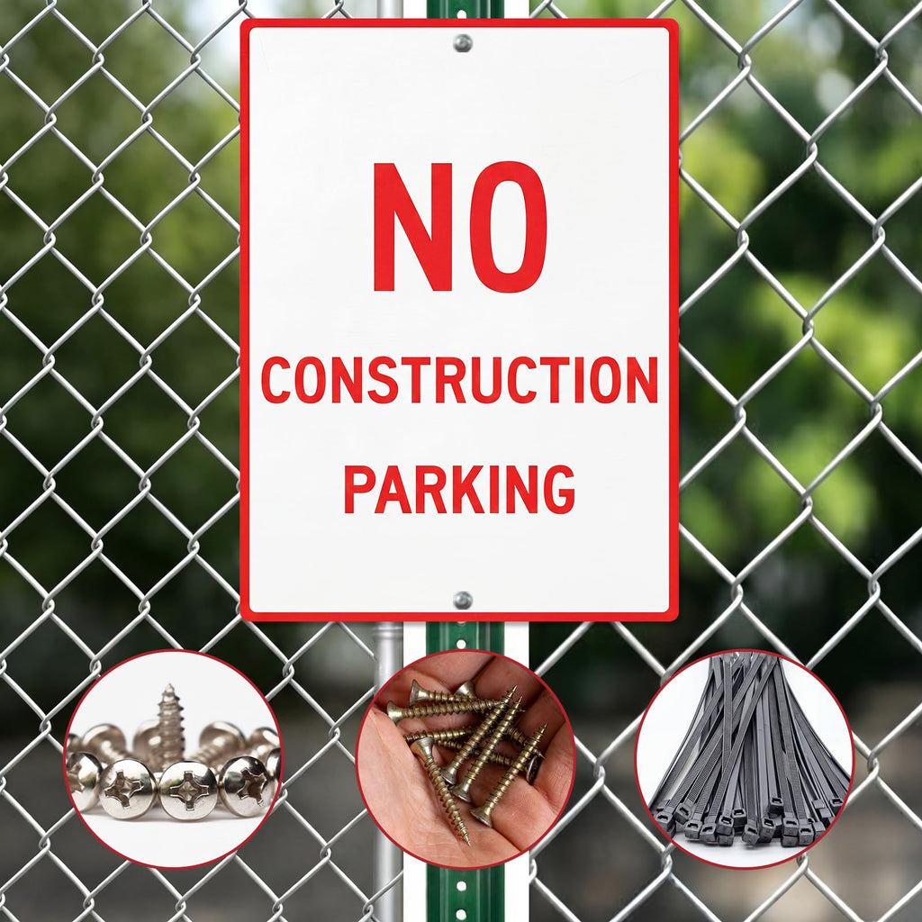 2 Pcs No Construction Parking Sign