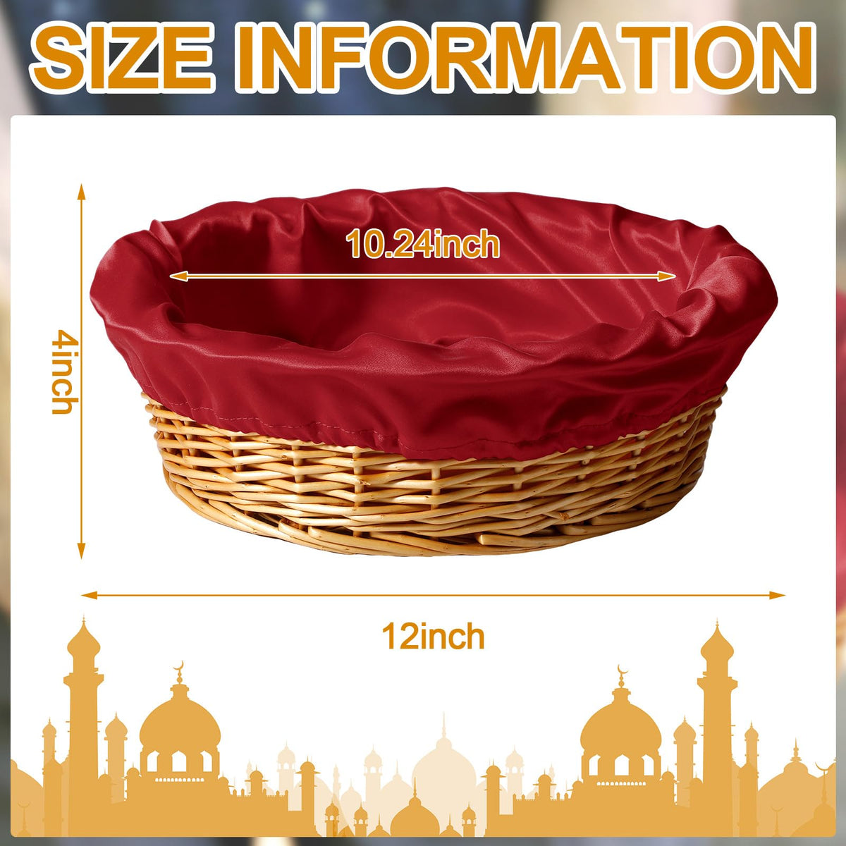 FillTouch 2 Pcs 12 Inches Round Offering Baskets for Church, Blue,Red red, blue