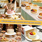 Vicsamer 6PCS Cake Rounds-12IN, Sturdy Corrugated Cake Boards for Dessert